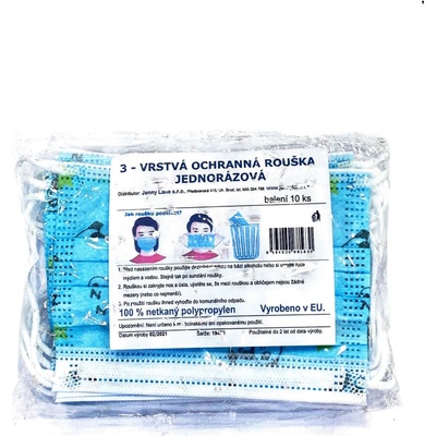 Enmed dětská třívrstvá rouška jednorázová chirurgická II R 5 12 let barevný mix Modrá 10 ks