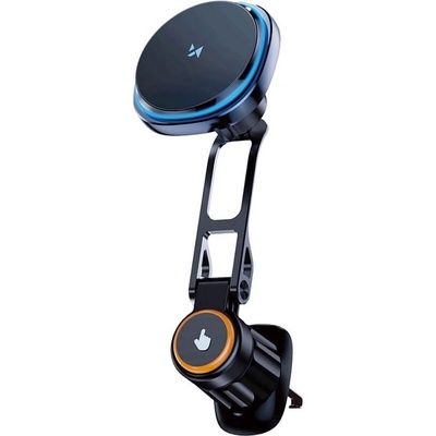 Wozinsky Поставка за радиаторa на кола с безжично зареждане за iPhone с Magsafe - Wozinsky WCT5-6S2Y Magnetic Fast Wireless Vent Car Holder 15W (черен) (WCT5-6S2Y)