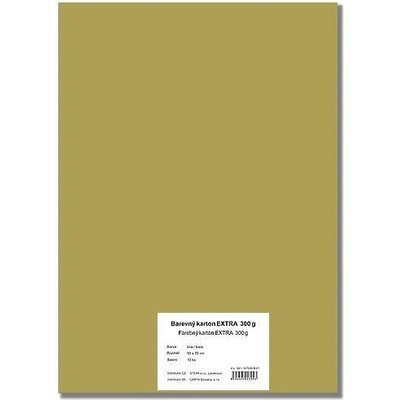 STEPA Barevný karton EXTRA 300g 50x70cm - zlatý 10listů