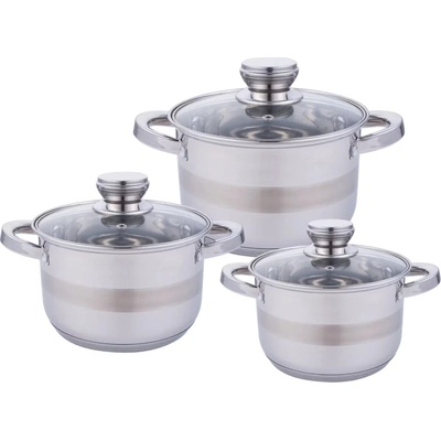 MAKRO Sada hrncov 3 dielna s pokrievkou, 2,9L, 3,9L, 5,1L