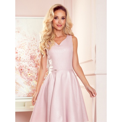 Numoco Плавна рокля със сърцевидно деколте - прахово розово + брокат Numoco numoco | Rozov | ЖЕНИ | M