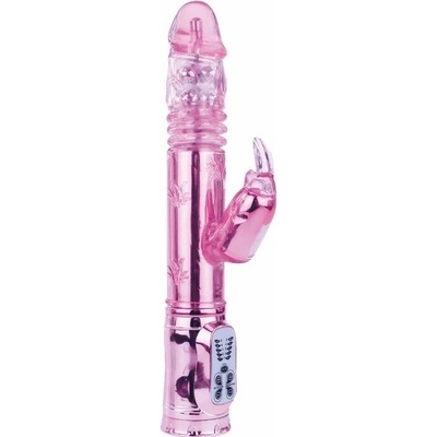Baile Throbbing Bunny přirážející a rotující s výběžkem na klitoris odstín růžová