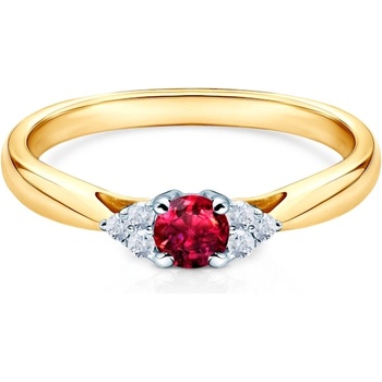 SAVICKI Годежен пръстен Savicki: двуцветно злато, рубин