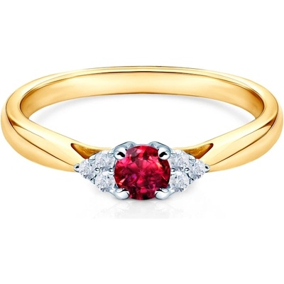 SAVICKI Годежен пръстен Savicki: двуцветно злато, рубин