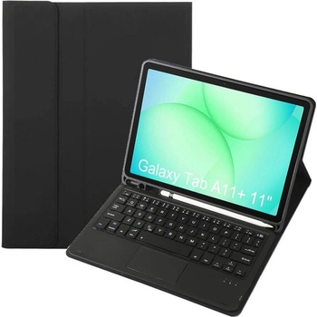 GKK Калъф с Клавиатура за Samsung Tab A11 Plus/ A9 Plus 11", Keyboard TouchPad Case, Черен (5966150018522)