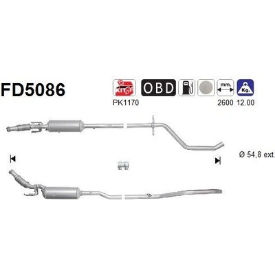 Filtr sazových částic, výfukový systém AS FD5086