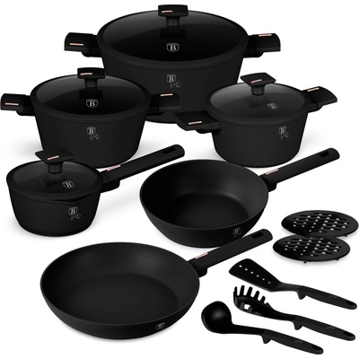 Berlinger Haus BH-8246 Комплект прибори за хранене от 15 части, колекция Monaco - черен (BH-8246)