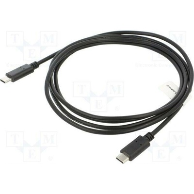 Lanberg CA-CMCM-10CU-0018-BK USB 2.0, USB C vidlice, z obou stran, zlacený, 1,8m, černý