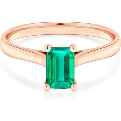 SAVICKI Годежен пръстен Savicki: розово злато, смарагд
