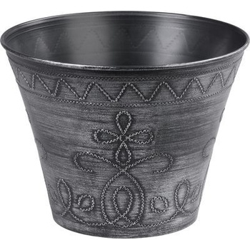 Kvetináč Strend Pro Flower, 24,5x19,3 cm, strieborný, metalický efekt