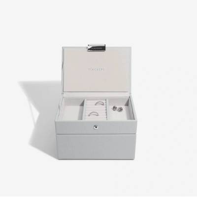 Stackers šperkovnice 2v1 Pebble Grey Mini Jewellery Box šedá 74500