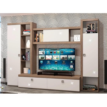 Холна секция Domino Havana L287 дъб хавана и кашмир супер гланц- лява