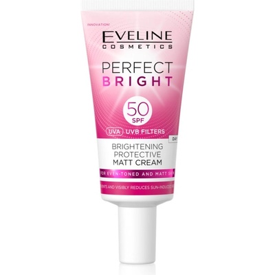 Eveline Cosmetics Perfect Bright SPF 50 защитен матиращ крем за лице SPF 50 30ml