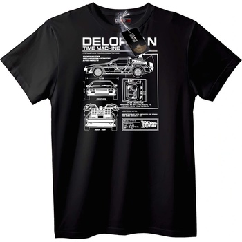 NOONEBRAND Тениска DeLorean машина на времето - M, Black