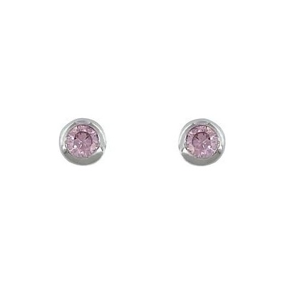 Bassano Collection CZ s.r.o. Stříbrné náušnice pecičky růžové 5mm KE76RZs