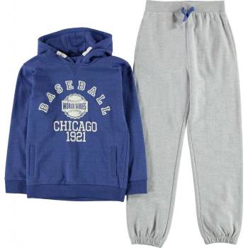 Crafted 2 Piece Tracksuit Child Boys blue Grey Bball