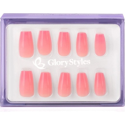 GloryStyles Nalepovací nehty růžová 06 24 ks