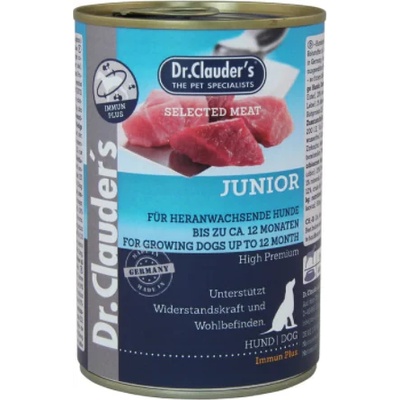 Dr.Clauder's Selected Meat Junior - Премиум консервирана храна за подрастващи кучета от 1 до 12 месеца с говеждо, свинско и пилешко месо, 800 гр. /2 пакета