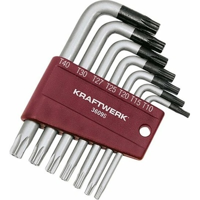 Kraftwerk klíčů Torx T10-T50 s otvorem krátké 7ks KR-3609S Sada