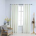 Pure Line Home Кадифени завеси в цвят кремав с метални халки, 2 бр. , 140 x 225 см