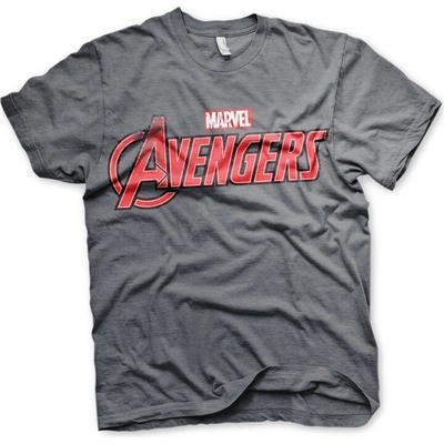Funko pánské tričko Marvel Avengers Distressed Logo šedé