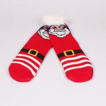 Image 1 of Забавни мъжки чорапи в червено с Дядо Коледа