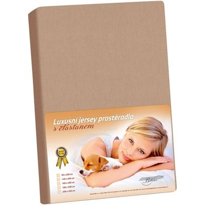 Bellatex prostěradlo jersey s elastenem kávové 200x200