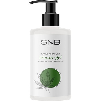 SNB Professional Крем-гел за ръце и тяло със сфери алое вера и конопено масло, 250 ml