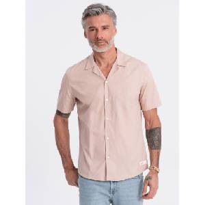 Ombre Clothing Светлокафява мъжка риза с къс ръкав Ombre Clothing Ombre Clothing | Kafyav | МЪЖЕ | S