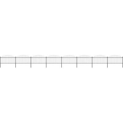 vidaXL Zahradní plot s hroty ocel (1,25–1,5) x 13,6 m černý
