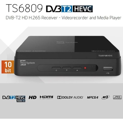 TELE System ЦИФРОВ ЕФИРЕН ПРИЕМНИК tele system ts6809, dvb-t, dvb-t2, dolby audio