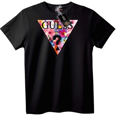 NOONEBRAND GUESS Тениска с Цветен Триъгълник - 2XL, Black