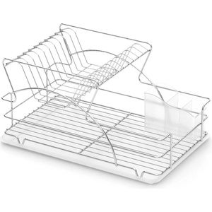 TEKNO TEL Сушилник за съдове tekno tel kb 009, 2 нива, хром-прозрачна тавичка (3000150013) - topmall