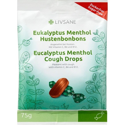 Livsane Bylinné pastilky mentol + eukalyptus 75 g