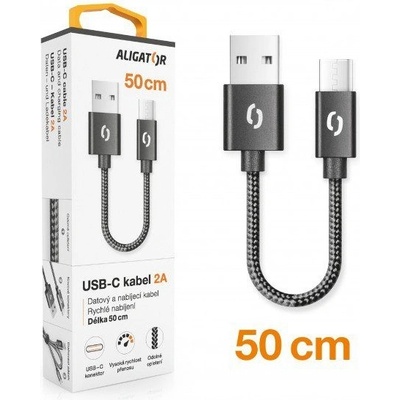 Aligator DATKP39 datový, PREMIUM 2A, USB-C, 50cm, černý