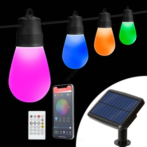 Garden of Eden LED RGBIC соларен гирлянд 15xLED/1, 3W/3, 7V 2200 mAh 8 m IP65 черен + дистанционно (LC4002)