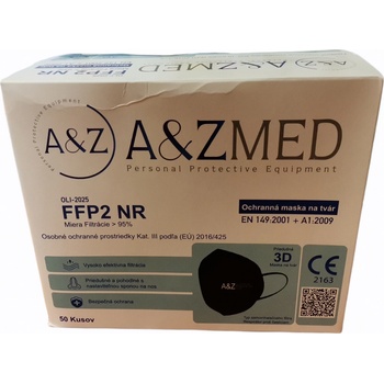 A & ZMED respirátor FFP2 CE Čierny 50 ks