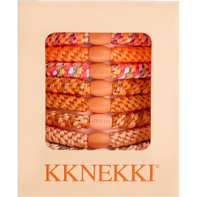 KKNEKKI Dárková sada gumiček KKnekki Sunset Edition – set 8 ks, oranžová barva, textil