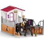 Schleich Комплект фигурки Schleich Horse Club - Бокс за коне с Тори и Принцес (42437-02308)