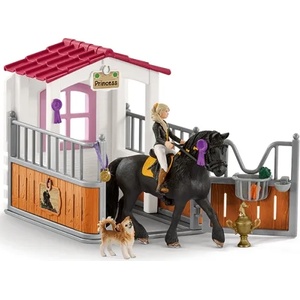 Schleich Комплект фигурки Schleich Horse Club - Бокс за коне с Тори и Принцес (42437-02308)