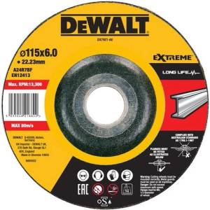 DEWALT Метален шлифовъчен диск EXTREME изпъкнал 115 x 6 x 22.23 мм DX7921 (DX7921)