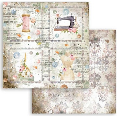 Stamperia papír na scrapbook oboustranný Romantic Threads karty