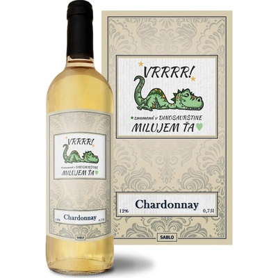 Sablio Dinosaurus Chardonnay biele suché víno 12 % 0,75 l (čistá fľaša)