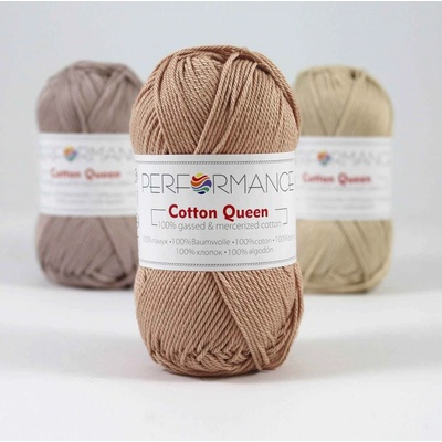 Performance Bavlněná příze Cotton Queen 2032 - hnědá 50g 125m