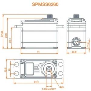 Spektrum Спектрум серво S6260 Авто Висока скорост HV 17.4kg. cm 0.06s/60° 23T