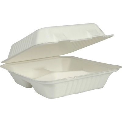 ABENA - Menu box 3-dílný BIO cukrová třtina 223 x 201 x 75 mm [50 ks]