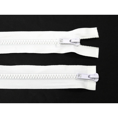 Kostěný zip no.5 rozepínací dvoucestný 60cm bílý