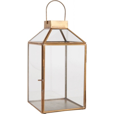 IB LAURSEN Skleněná lucerna Norr Brass 30,5 cm, zlatá barva, sklo, kov