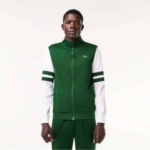 Lacoste Блуза Lacoste Zip Up Stretch Tennis Sweatshirt - Green White