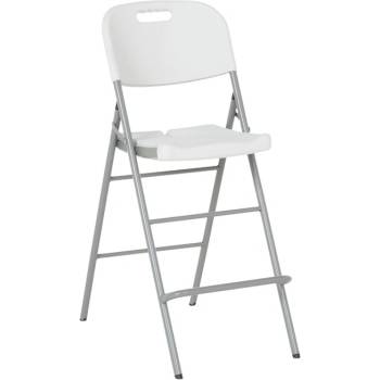 Carmen Бар стол Carmen MERTON, полиетилен, метална база, сгъваем, бял (bt-3535095)